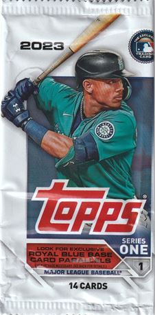 inv001 julio rodriguez 2023 topps series one blaster wrapper only no card seattl