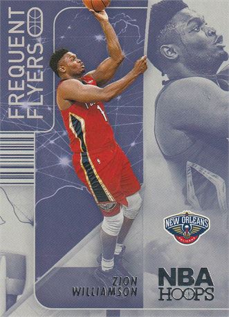 inv185 zion williamson 2022-23 nba hoops card #3 insert frequent flyers new olea