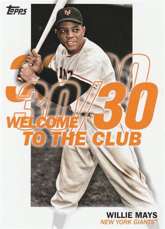 inv040 willie mays 2023 topps card #wc-8 insert welcome to the club new york gia