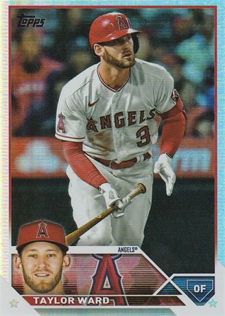 inv017 taylor ward 2023 topps card #103 insert silver foil  los angeles angels