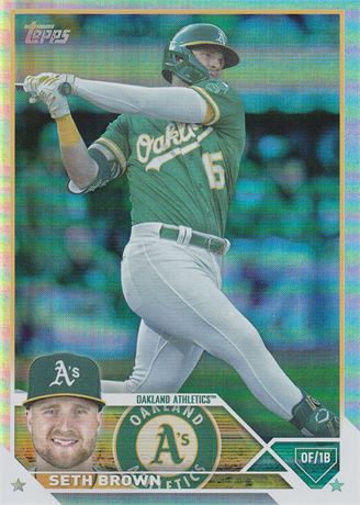 inv016 seth brown 2023 topps card #148 insert foil parallel oakland athletics