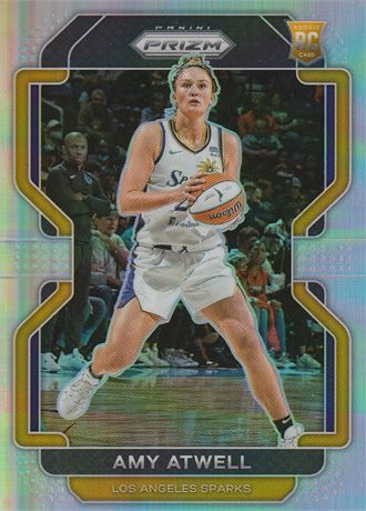 inv054 amy atwell 2022 panini prizm card #47 insert silver prizm rookie los ange
