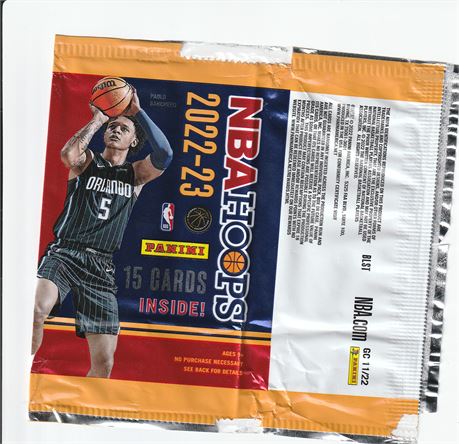 inv084 paolo banchero 2022-23 nba hoops blaster wrapper only rookie orlando magi