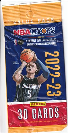 inv082 paolo banchero 2022-23 nba hoops value pack wrapper only rookie orlando m