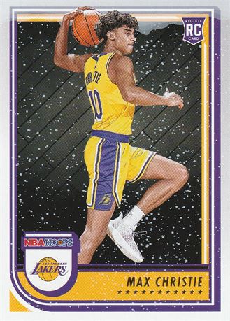 inv113 max christie 2022-23 nba hoops winter card #262 rookie los angeles lakers
