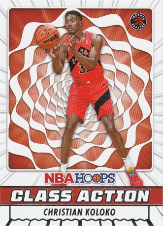 inv141 christian koloko 2022-23 nba hoops card #28 insert class action rookie to