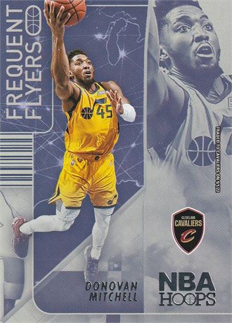 inv190 donovan mitchell 2022-23 nba hoops card #14 insert frequent flyers clevel